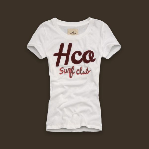 Camiseta Feminina Hollister Aplique e Bordado (Ultima Peça)