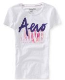 Camiseta Feminina Aeropostale com Aplique Bordado