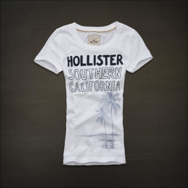 Camiseta Feminina Hollister Com Aplique