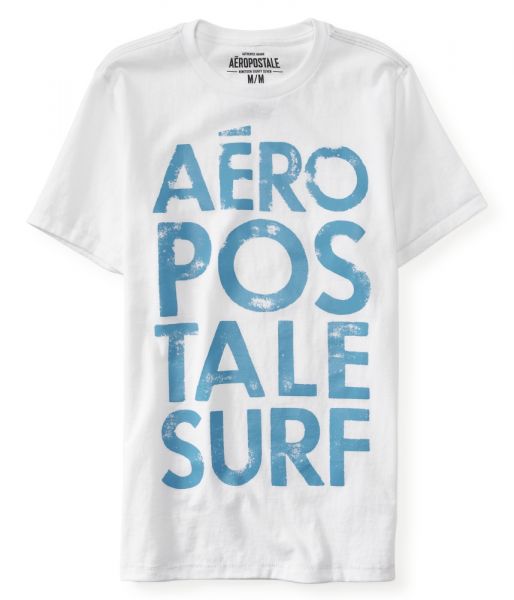 Camiseta Masculina Aeropostale AERO SURF STACKED - BRANCA