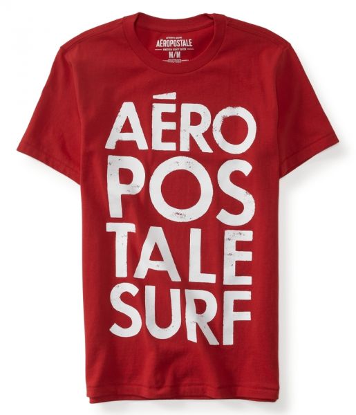 Camiseta Masculina Aeropostale AERO SURF STACKED - Vermelho